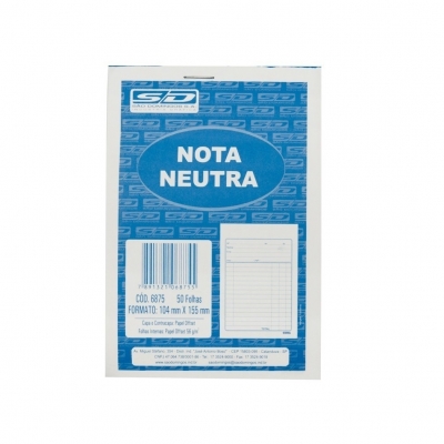 Pacote Nota Neutra Multivias Preto Com 20 Blocos SD 6875
