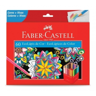 Lápis de Cor EcoLápis 60 Cores Faber Castell 120160G