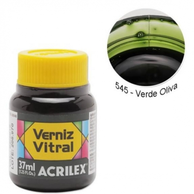 Verniz Vitral Acrilex Brilhante 37ml Verde Oliva 545