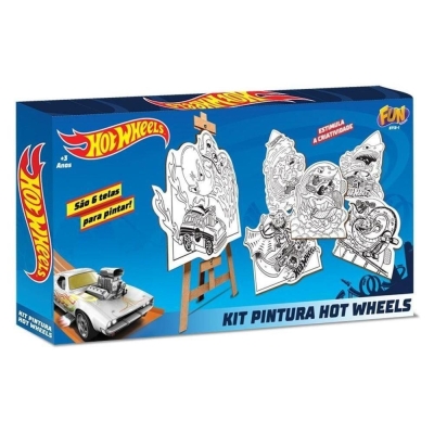 Kit Para Pintura Hot Wheels Com Cavalete Mattel F0057-1