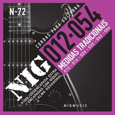 Encordoamento Tradicional Para Guitarra .012 .054 Nig N-72