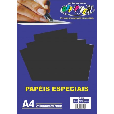 Papel Color Plus Preto A4 120g 20 folhas Off Paper 