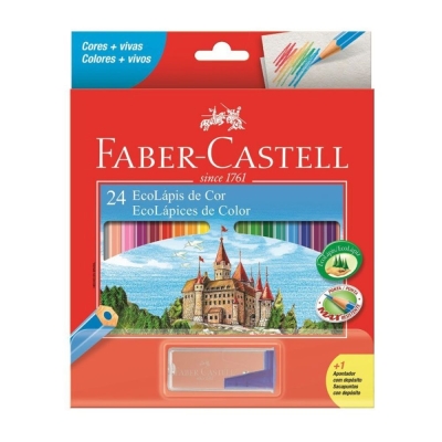 Lápis de Cor 24 Cores + Apontador Faber Castell