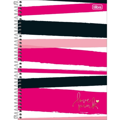 Caderno Espiral 1 Matéria Love Pink 80 Folhas Tilibra 304905